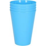 8x stuks onbreekbare kunststof drinkglazen 430 ML in het blauw en roze - Camping/verjaardag/peuters/kleuters