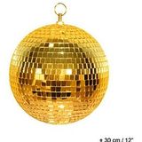 8x Disco spiegel ballen goud 30 cm - Discobal - Spiegelbal - Themafeest decoratie