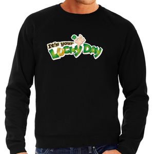 St. Patricks Day Sweater Zwart Voor Heren - Its Your Lucky Day