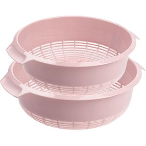 Forte plastics kunststof keuken vergieten combi voordeelset oud roze 27 x 10 cm en 23 x 9 cm