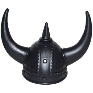 Zwarte Viking verkleed helmen voor volwassenen - Formaat 59 cm - Ga verkleed als woeste Noorman/Viking