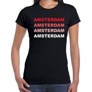 Amsterdam steden t-shirt zwart voor dames - Holland / Nederland wereldstad shirt / kleding