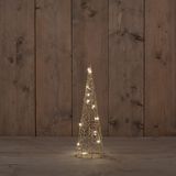 Anna Collection verlichte LED kegel kerstbomen - 2x st - goud - H40 cm - timer