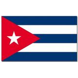 2x stuks vlag Cuba 90 x 150 cm feestartikelen - Cuba landen thema supporter/fan decoratie artikelen