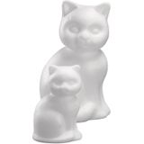 Set van 5x stuks Piepschuim katten/poezen figuurtjes van 13 cm - Hobby figuren om mee te knutselen