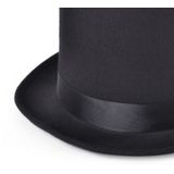 Rubies Carnaval verkleed Hoge hoed - zwart - wol vilt - voor volwassenen - Engelsman/gentleman/aristocraat/sneeuwpop
