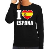 I love Espana supporter sweater / trui voor dames - zwart - Spanje landen truien - Spaanse fan kleding dames