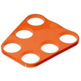 Bierglazen tray/bekerhouder dienblad - 8x - voor 6 glazen - oranje - kunststof