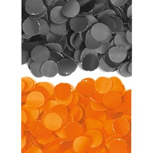 2 kilo oranje en zwarte papier snippers confetti mix set feest versiering - 1 kilo per kleur