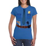 Politie uniform kostuum blauw shirt voor dames - Hulpdiensten verkleedkleding