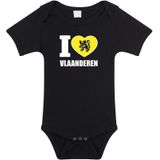 I love Vlaanderen baby rompertje zwart jongens en meisjes - Kraamcadeau - Babykleding - Vlaanderen provincie romper