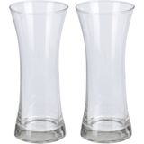 2x Glazen Vaas/Vazen 3 Liter van 11 X 25 cm - Bloemenvazen - Glazen Vazen Voor Bloemen en Boeketten