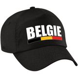 Belgie supporter set - 1x baseballcap en 2x vlaggen armbanden