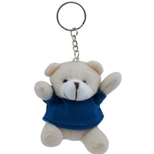 Pluche teddybeer knuffel sleutelhanger blauw 8 cm - Beren dieren sleutelhangers - Speelgoed voor kinderen