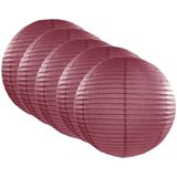 8x stuks luxe bol lampionnen bordeaux rood 35 cm - Feestartikelen en versieringen