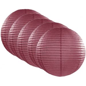 8x stuks luxe bol lampionnen bordeaux rood 35 cm - Feestartikelen en versieringen