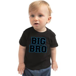 Big bro cadeau t-shirt zwart voor peuter / kinderen - Aankodiging zwangerschap grote broer