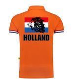Luxe Holland supporter poloshirt - 200 grams katoen - heren - oranje - leeuwenkop - Nederland fan / EK / WK polo shirt / kleding