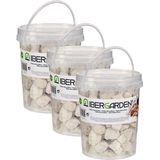 3x pakjes decoratie steentjes/kiezels beige klein 1,5 kg - Aquarium bodembedekking