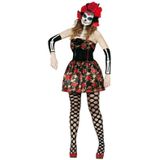 Day of the Dead verkleed kostuum voor dames - Halloween/Horror verkleed jurkje - Dias de los Muertos sugarskull verkleedoutfit