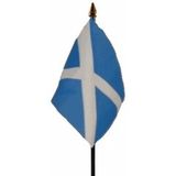 Schotland tafelvlaggetje 10 x 15 cm met standaard