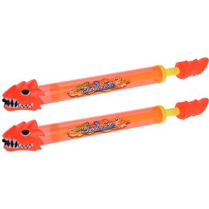 2x Waterpistool/waterpistolen draken waterspuit 51cm