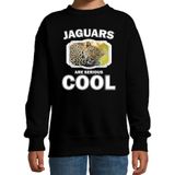 Dieren jaguars/ luipaarden sweater zwart kinderen - jaguars are serious cool trui jongens/ meisjes - cadeau luipaard/ jaguars/ luipaarden liefhebber - kinderkleding / kleding