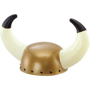 Rubies Viking verkleed helm - goud/wit - kunststof - voor kinderen - Verkleed accessoires/helmen
