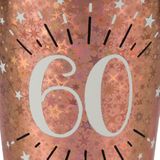 Verjaardag feest bekertjes en bordjes leeftijd - 40x - 60 jaar - rose goud - karton