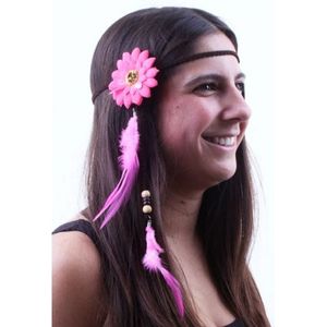 Toppers Hippie hoofdbandje roze