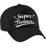 Bellatio Decorations cadeau pet/cap voor volwassenen - Super Trainer - zwart - geweldige coach