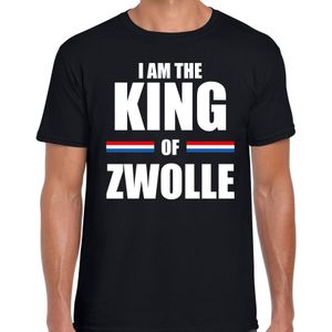 Koningsdag t-shirt I am the King of Zwolle - zwart - heren - Kingsday Zwolle outfit / kleding / shirt