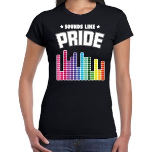 Bellatio Decorations Gay Pride shirt - sounds like pride - regenboog - dames - zwart