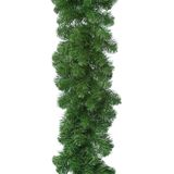 2x Groene dennenslingers / guirlandes extra vol 270 x 30 cm - Kerstslingers / dennen slingers