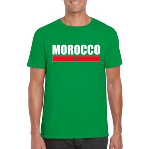 Groen Marokko supporter t-shirt voor heren - Marokkaanse vlag shirts