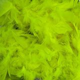 Atosa Carnaval verkleed boa met veren - 2x - neon geel - 180 cm - 45 gram - Glitter and Glamour - verkleed accessoires
