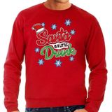 Foute Kersttrui / sweater - Santa is a little drunk - rood voor heren - kerstkleding / kerst outfit