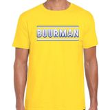 Buurman verkleed t-shirt geel voor heren - buurman carnaval / feest shirt kleding / kostuum
