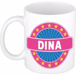 Dina naam koffie mok / beker 300 ml  - namen mokken