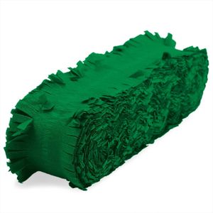 Feest/verjaardag versiering slingers groen 24 meter crepe papier - Feestartikelen