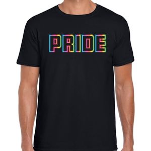 Bellatio Decorations Gay Pride t-shirt met tekst - heren - zwart - LHBTI/LHBTIQ