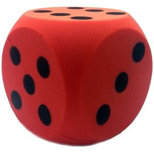 Grote foam dobbelsteen rood 16 x 16 cm - Dobbelspel - Speelgoed