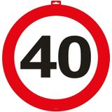 40 Jaar verkeersbord deurborden 47 cm van karton - Verjaardag feestartikelen/versiering