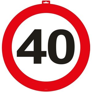 40 Jaar verkeersbord deurborden 47 cm van karton - Verjaardag feestartikelen/versiering