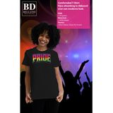 Bellatio Decorations Gay Pride T-shirt voor dames - zwart - pride - regenboog - LHBTI
