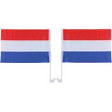 Nederland/holland autovlaggen setje van 4 stuks 30 x 45 cm - Auto decoratie