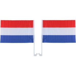 Nederland/holland autovlaggen setje van 4 stuks 30 x 45 cm - Auto decoratie