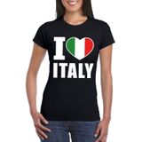 Zwart I love Italy supporter shirt dames - Italie t-shirt dames