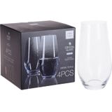 8x Tumbler grote waterglazen/drinkglazen -  580 ml - Luxe drinkglazen - Kristal glas - Glazen voor frisdrank/water