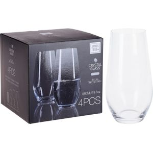 8x Tumbler grote waterglazen/drinkglazen - 580 ml - Luxe drinkglazen - Kristal glas - Glazen voor frisdrank/water